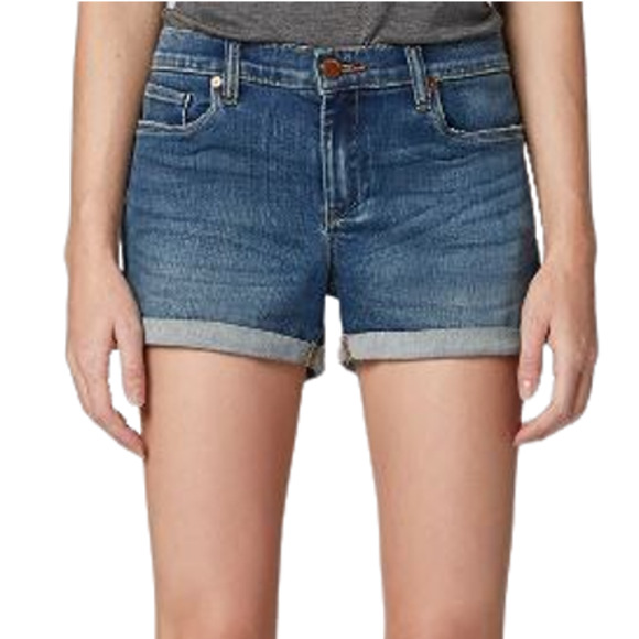 Blank NYC Blue The Fulton Roll-Up Shorts NWT Size 33 - Picture 1 of 8